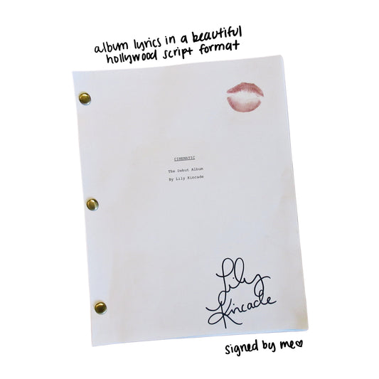 Signed Handmade Album Lyric Script
