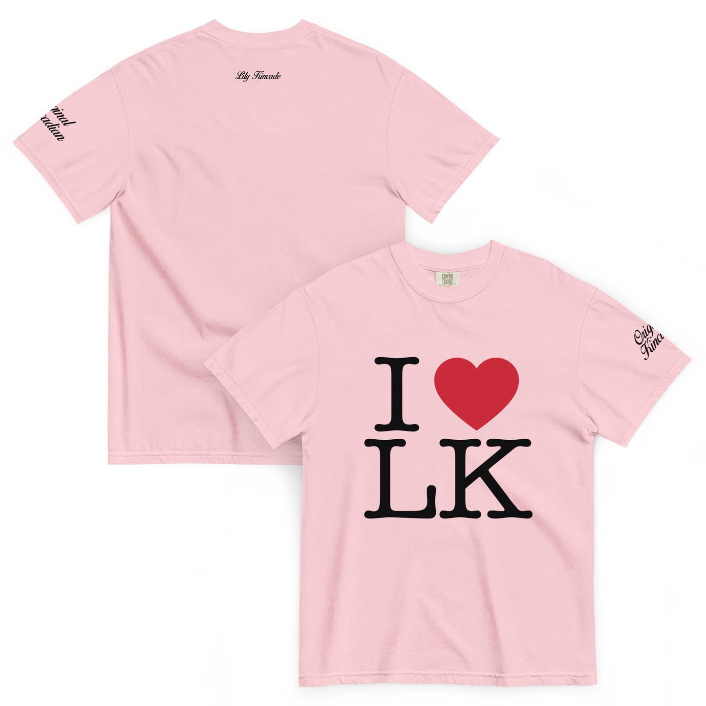I Heart LK Light Pink Heavyweight T-Shirt